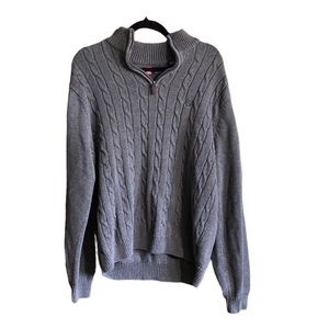 Chaps Mens’ Large Classy Quarter Zip Pullover Knitted